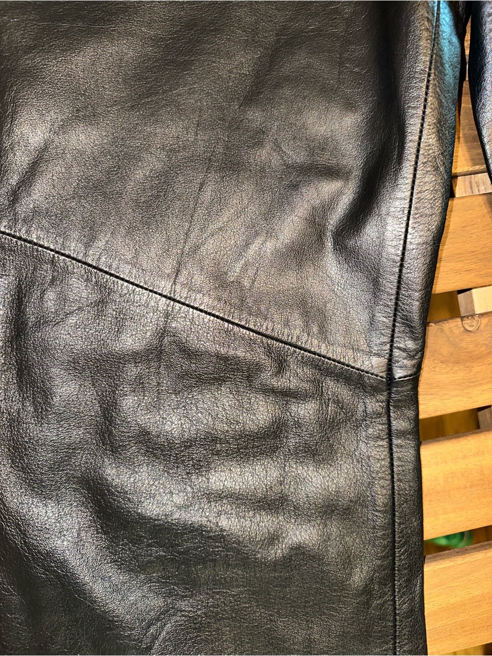 Harley-Davidson Black Leather Boot-Cut Flare Pants - Picture 7 of 12